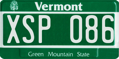 VT license plate XSP086