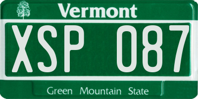 VT license plate XSP087