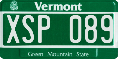 VT license plate XSP089