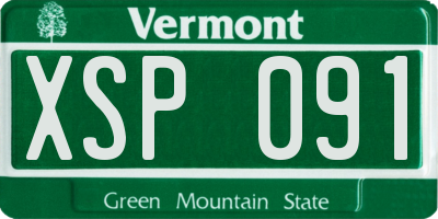 VT license plate XSP091