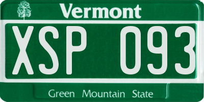 VT license plate XSP093