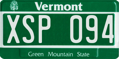 VT license plate XSP094