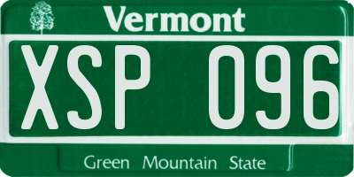 VT license plate XSP096