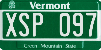 VT license plate XSP097