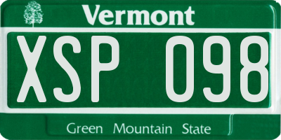 VT license plate XSP098