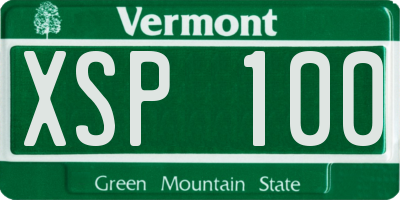 VT license plate XSP100