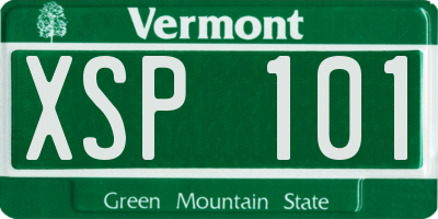 VT license plate XSP101
