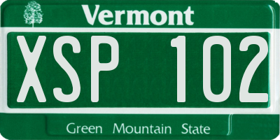 VT license plate XSP102