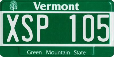 VT license plate XSP105