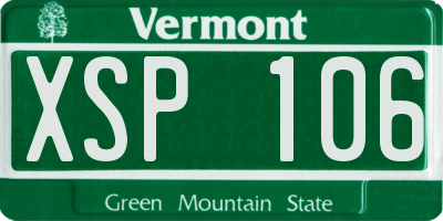 VT license plate XSP106