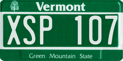 VT license plate XSP107