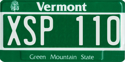 VT license plate XSP110