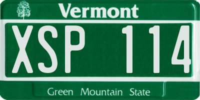VT license plate XSP114