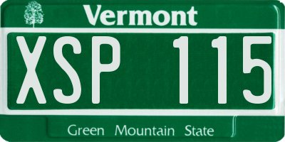 VT license plate XSP115