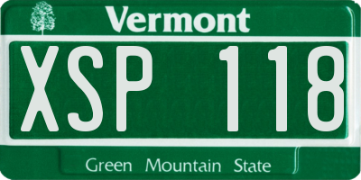 VT license plate XSP118
