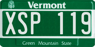 VT license plate XSP119
