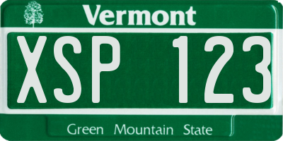 VT license plate XSP123