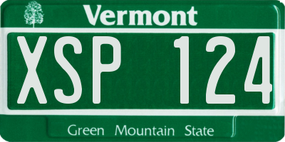 VT license plate XSP124