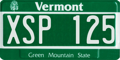 VT license plate XSP125