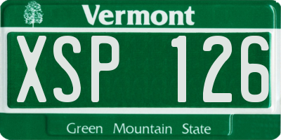 VT license plate XSP126