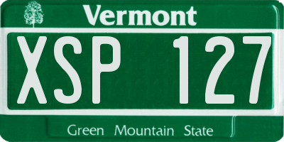 VT license plate XSP127