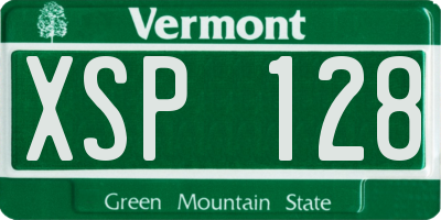 VT license plate XSP128