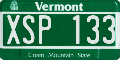 VT license plate XSP133