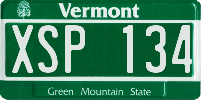 VT license plate XSP134