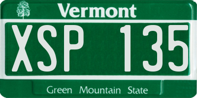 VT license plate XSP135