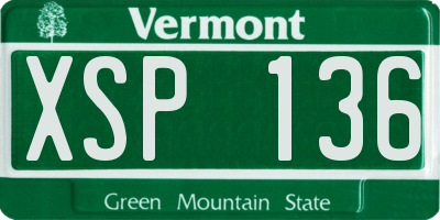 VT license plate XSP136