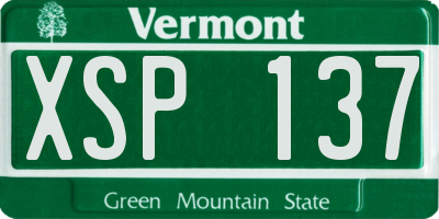 VT license plate XSP137