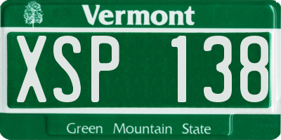 VT license plate XSP138