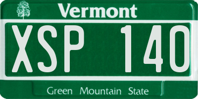 VT license plate XSP140