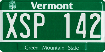 VT license plate XSP142