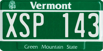 VT license plate XSP143