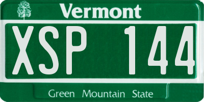 VT license plate XSP144