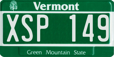 VT license plate XSP149