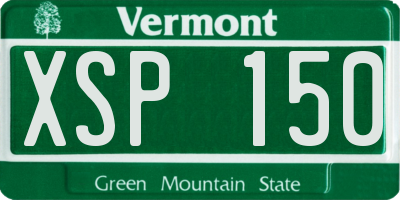 VT license plate XSP150