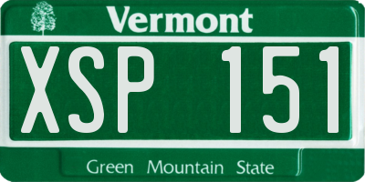 VT license plate XSP151