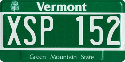VT license plate XSP152