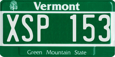 VT license plate XSP153