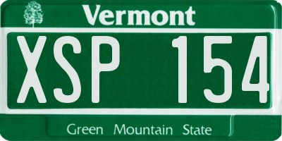 VT license plate XSP154