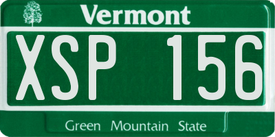 VT license plate XSP156