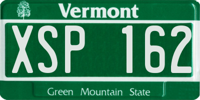 VT license plate XSP162