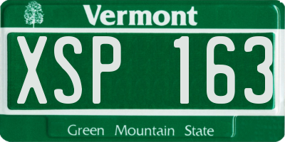 VT license plate XSP163