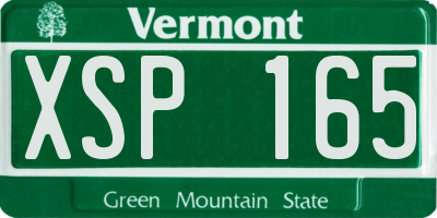 VT license plate XSP165