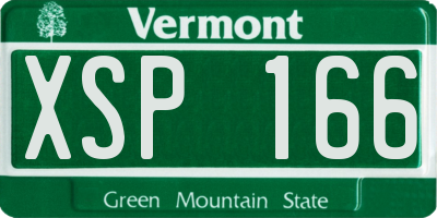 VT license plate XSP166
