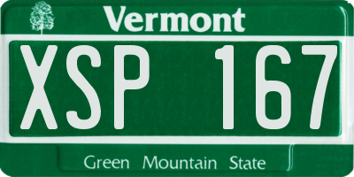 VT license plate XSP167