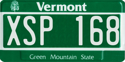 VT license plate XSP168