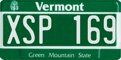 VT license plate XSP169